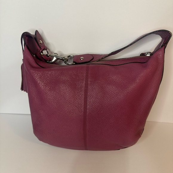 Coach Plum Purple Avery Pebbled Leather  Hobo Shoulder Bag - Picture 3 of 15